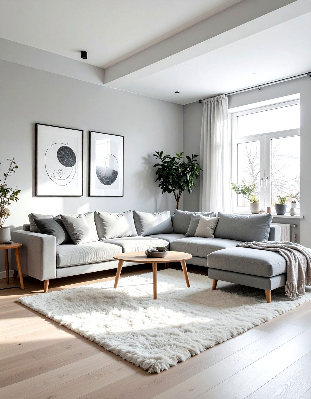 Light Grey Scandi Boho Living Room - 30 bohemian grey living room ideas