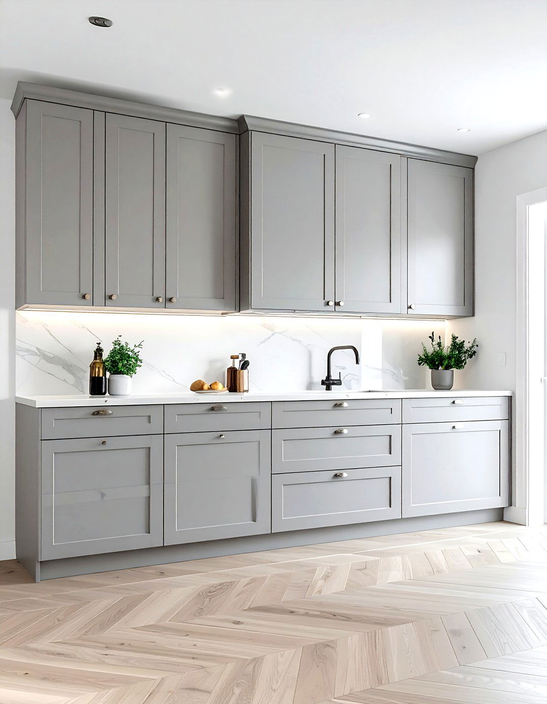 Light Grey Shaker Cabinets - 30 grey and white kitchen ideas