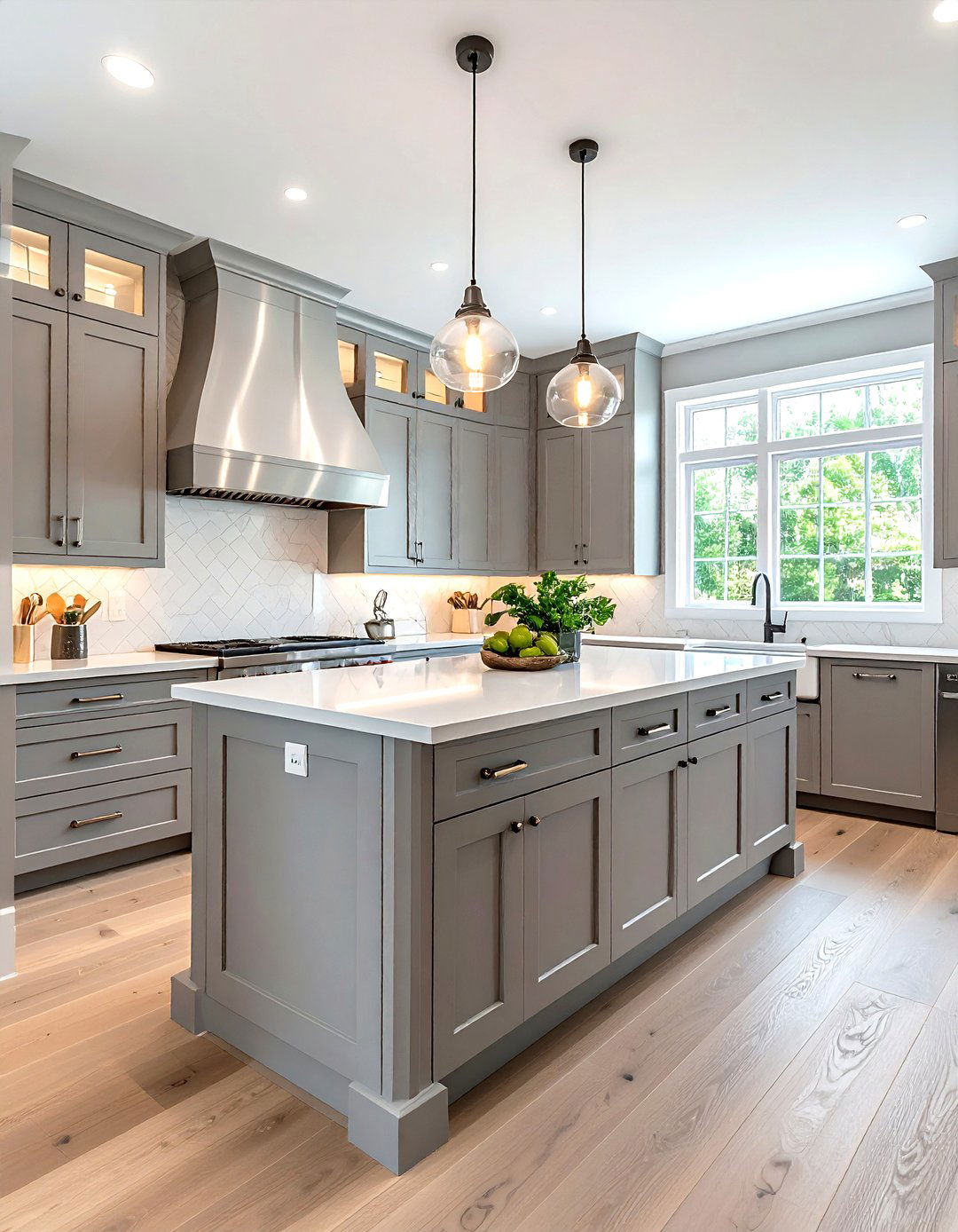 Light Grey Shaker Kitchen - 30 grey kitchen design ideas