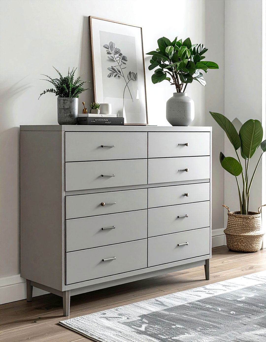 Light Grey Tallboy - 30 gray bedroom furniture ideas