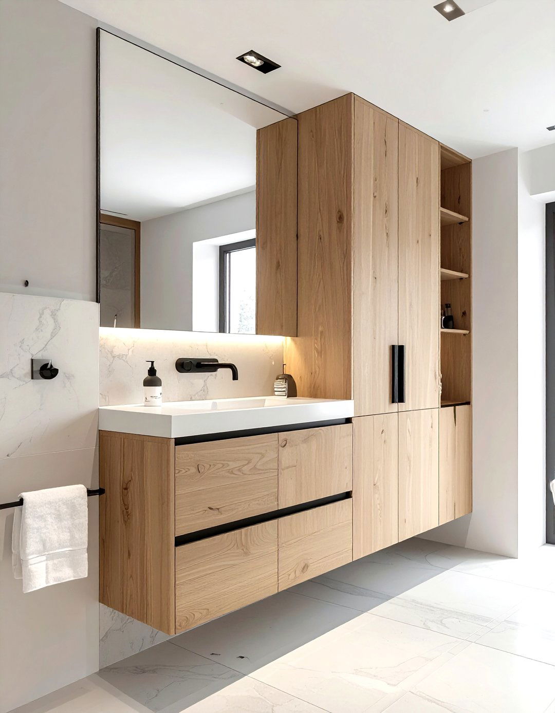 Light Oak Bathroom Cabinet - 30 wood bathroom ideas