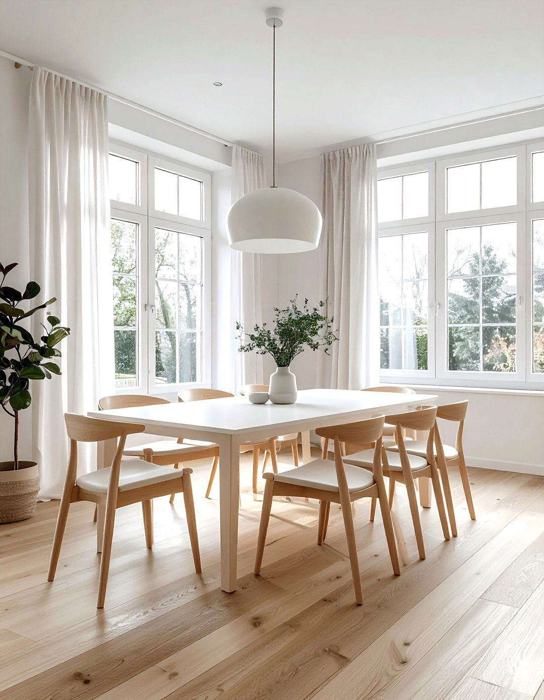 Light Oak Flooring - 30 dining room natural lighting ideas