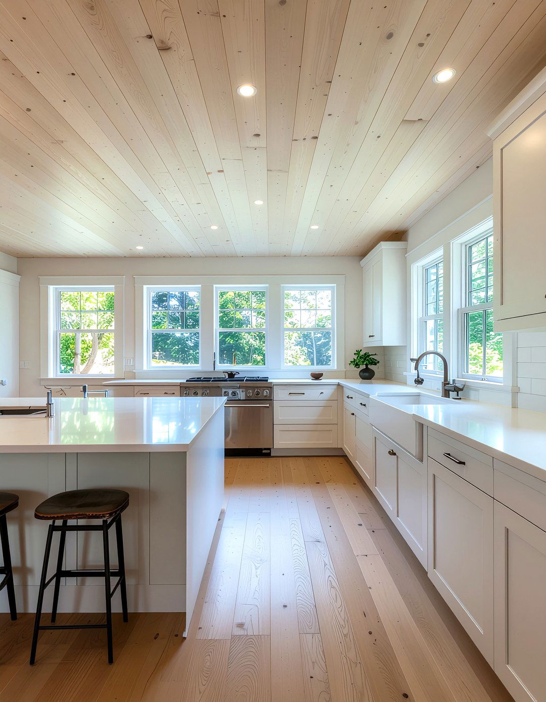 Light Oak Tongue And Groove Ceiling - 30 kitchen wood ceiling ideas