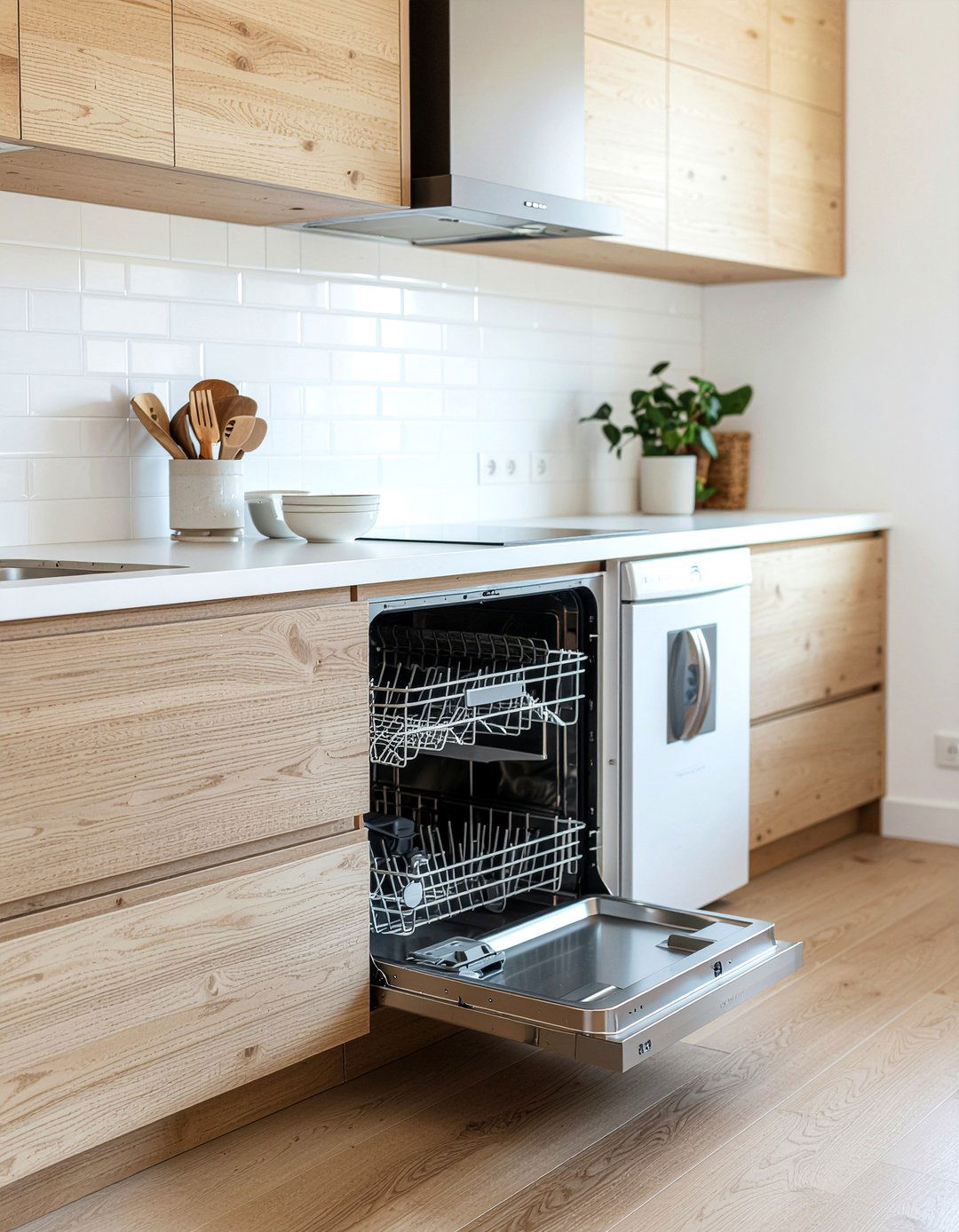 Light Oak Wood - 30 panel-ready dishwasher kitchen ideas