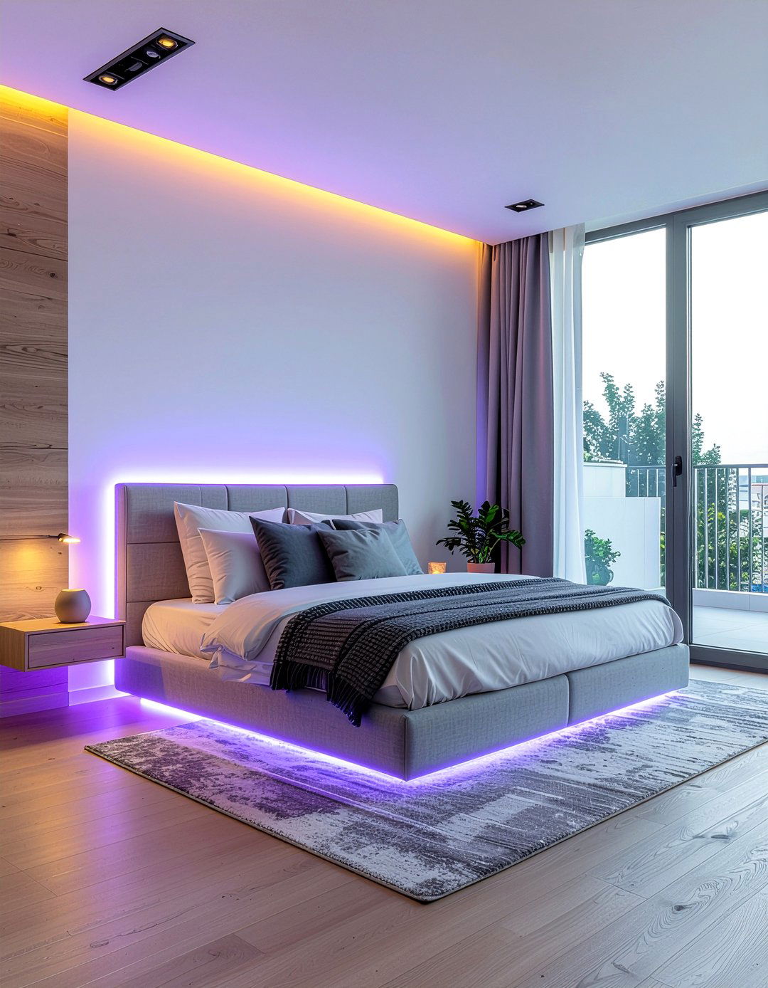 Light Strip Backlighting - 30 command strip bedroom ideas