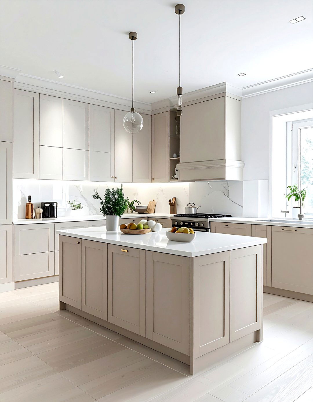 Light Taupe Kitchen Cabinets White Walls - 30 taupe and white kitchen ideas