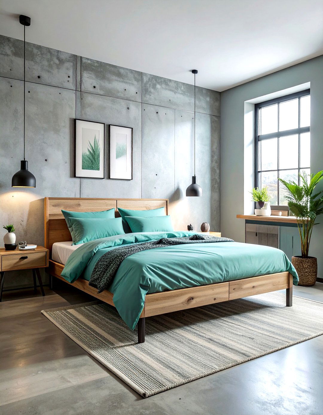 Light Teal Industrial Bedroom - 30 industrial teal bedroom ideas