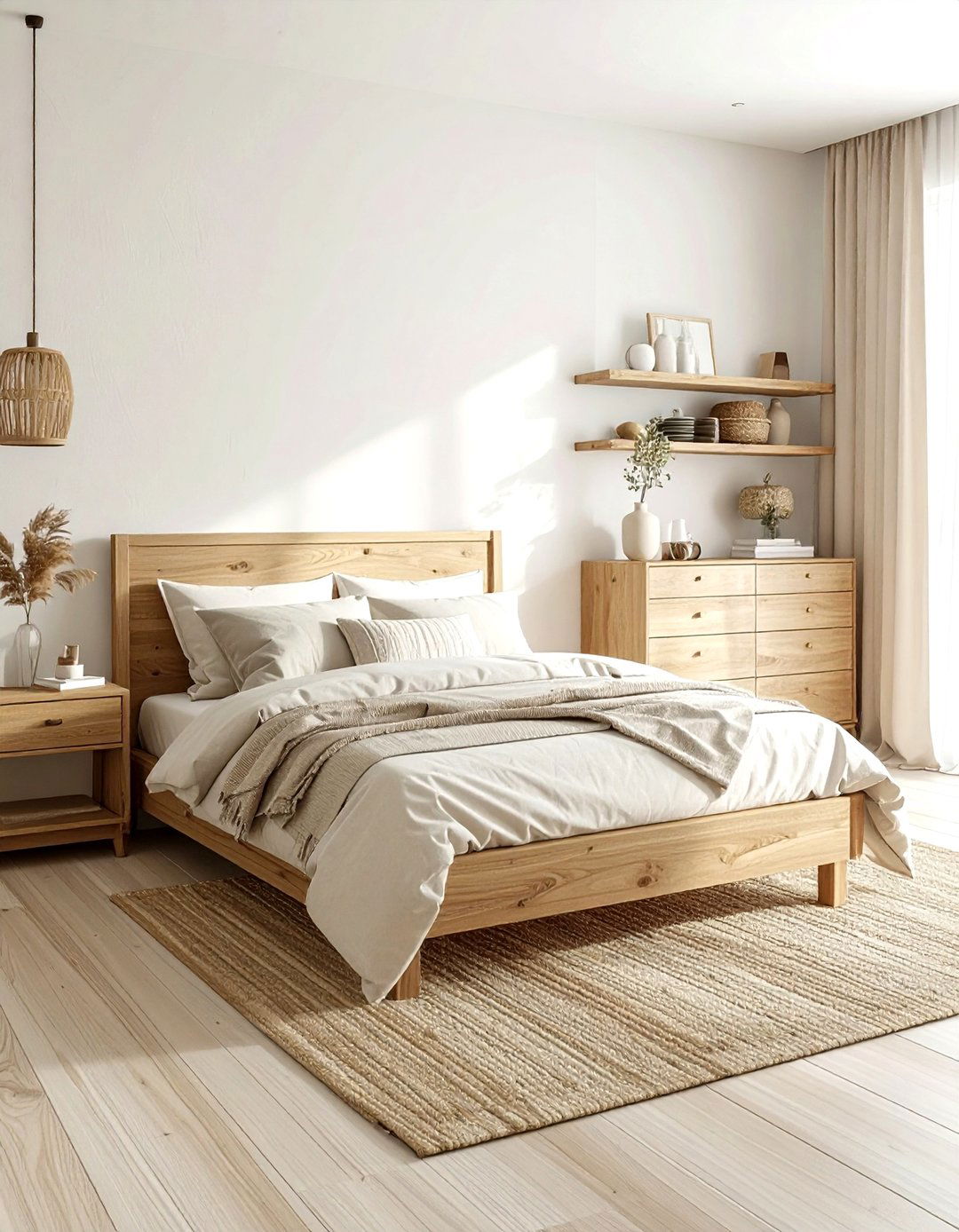 Light Wood Bedroom - 30 bohemian beige bedroom ideas