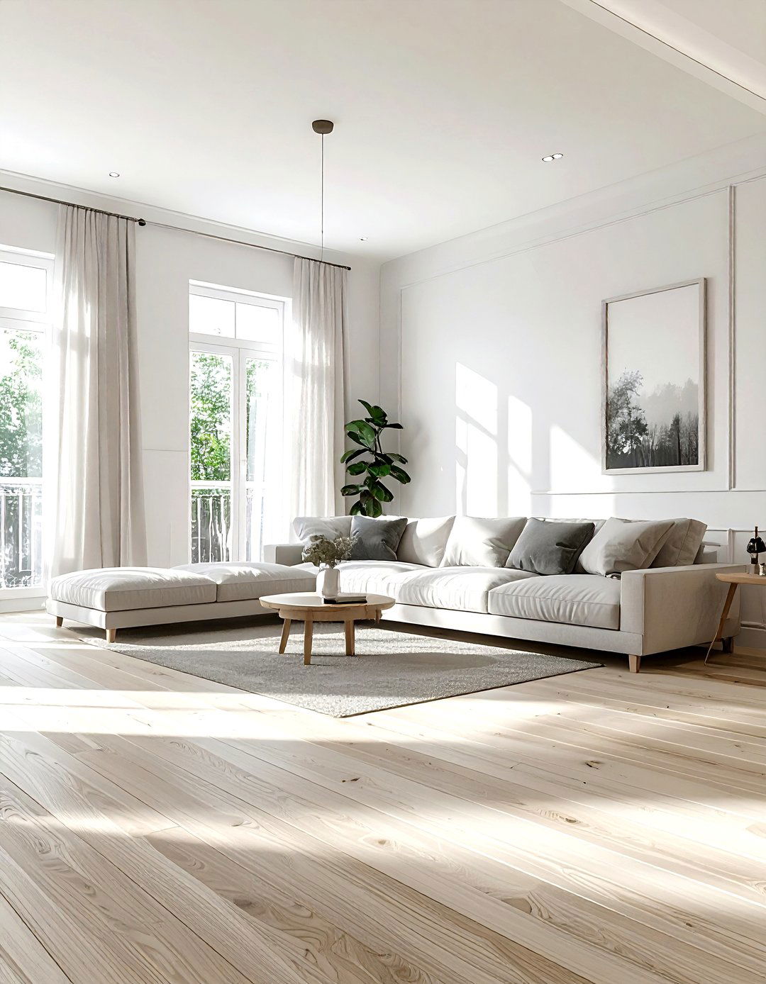 Light Wood Floor - 30 living room natural lighting ideas