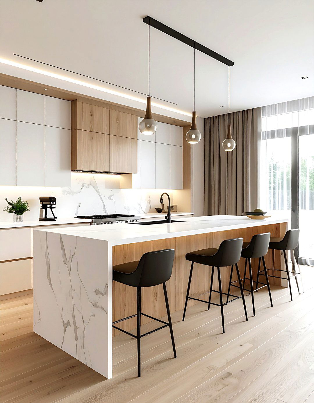 Light Wood Island - 30 light wood kitchen ideas