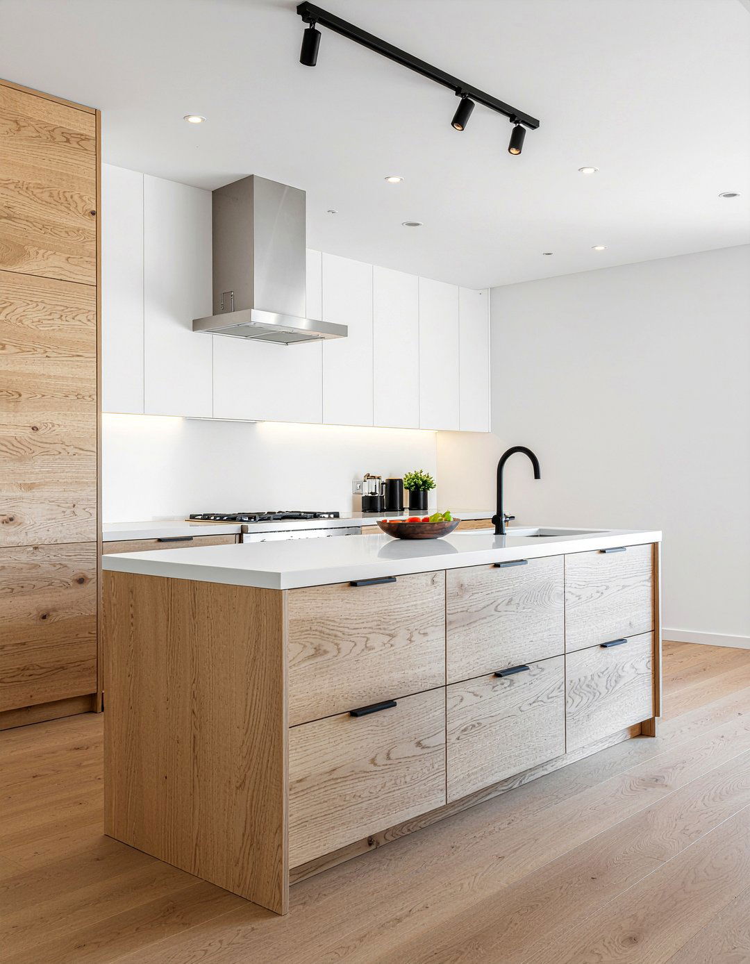 Light Wood Kitchen Cabinets - 30 slab door kitchen cabinet ideas