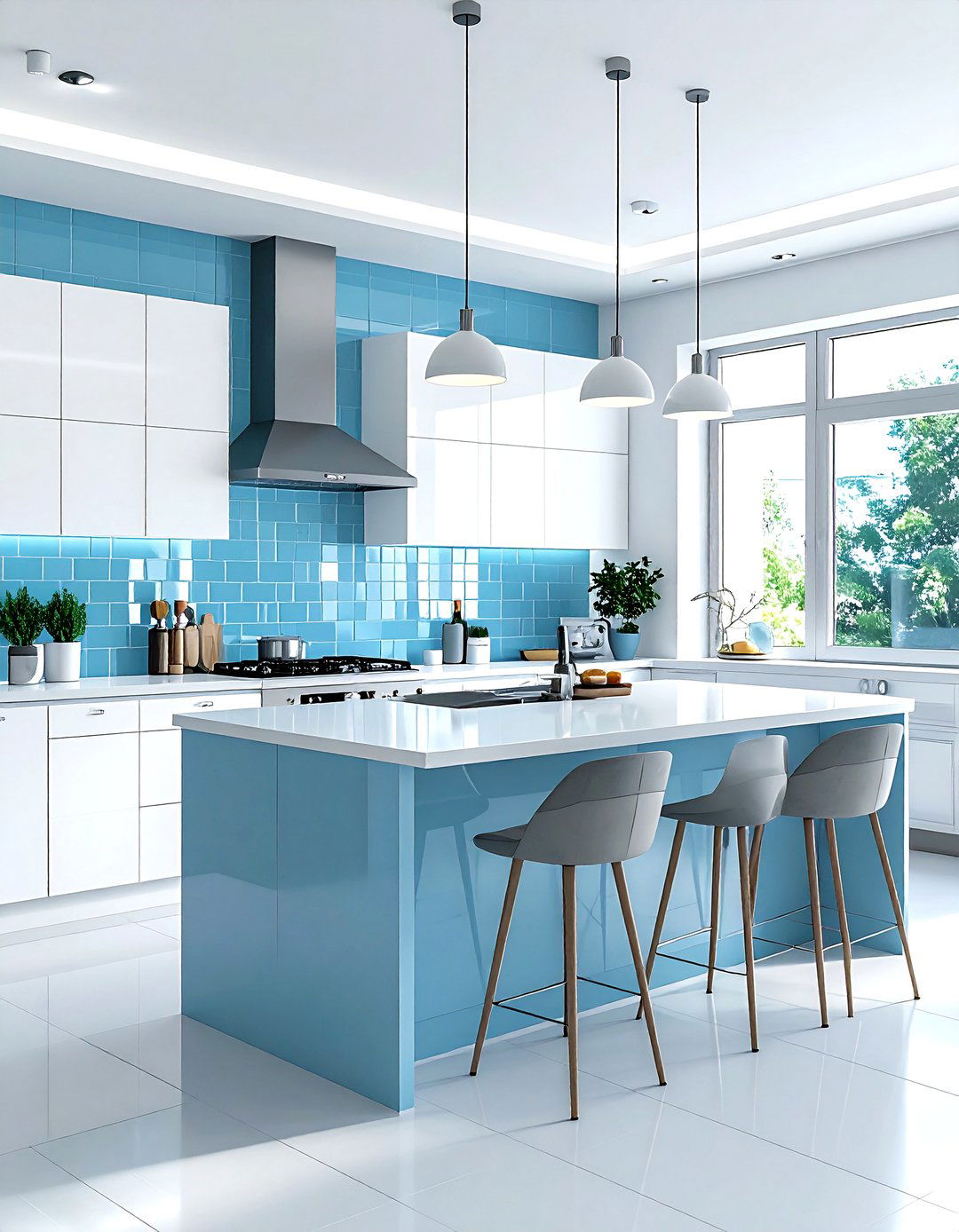 Light blue backsplash tile - 30 light blue decor ideas