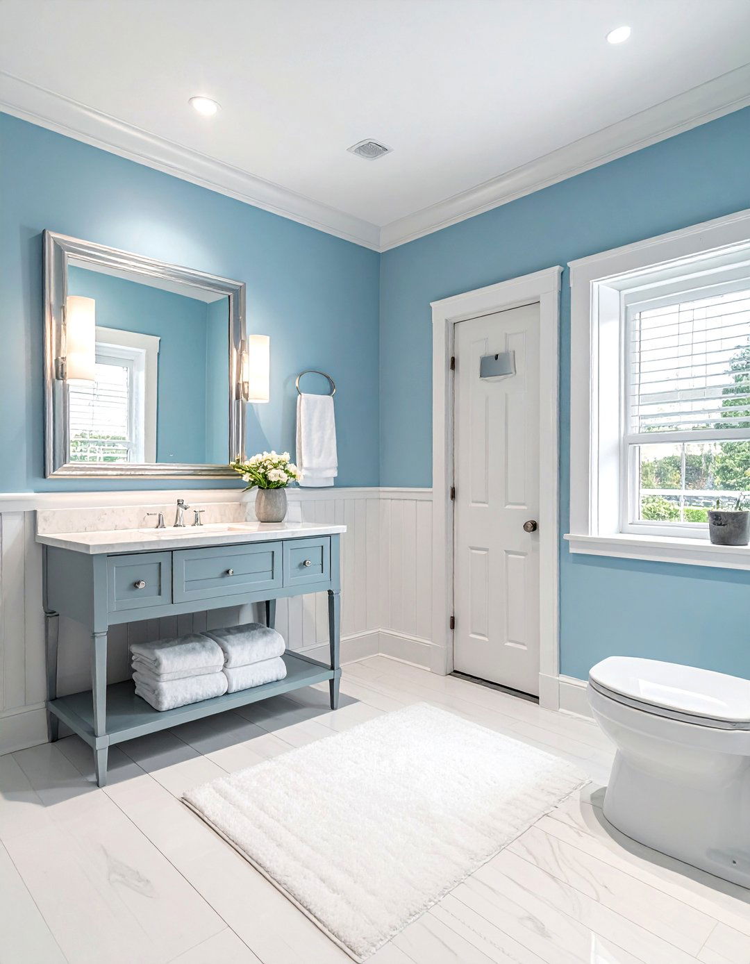 Light blue bathroom paint - 30 bright bathroom ideas