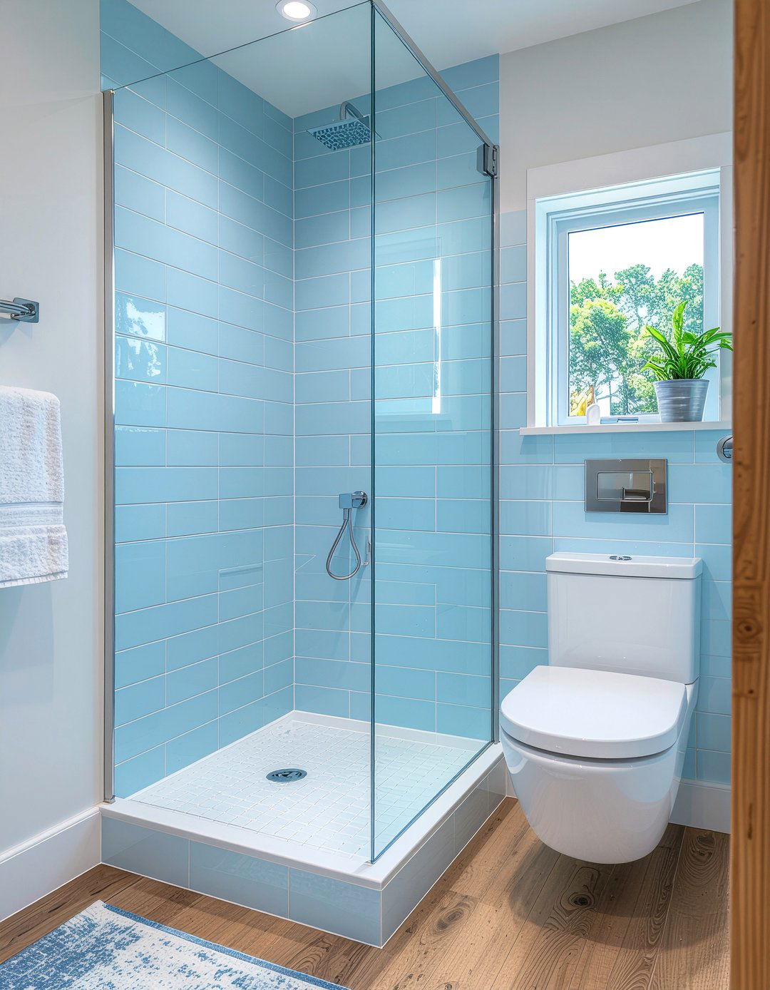 Light blue bathroom tile - 30 cool blue bathroom ideas