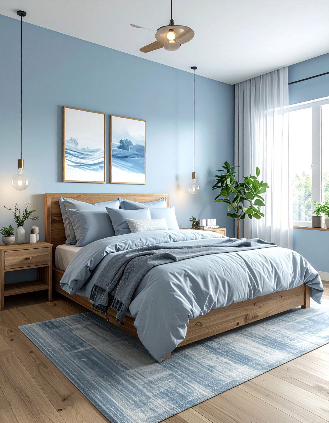 Light blue bedroom walls - 30 light blue decor ideas