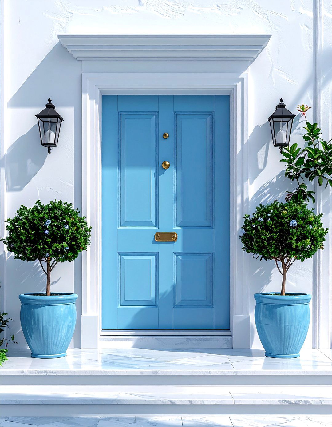 Light blue front door - 30 light blue decor ideas