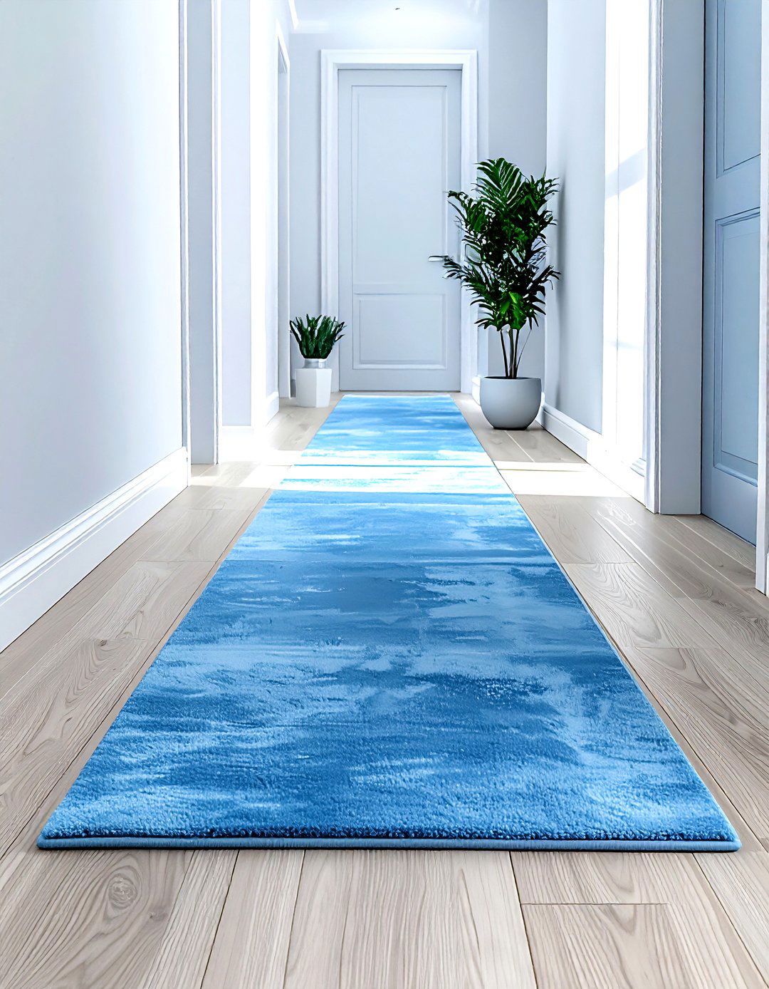 Light blue hallway runner - 30 light blue decor ideas