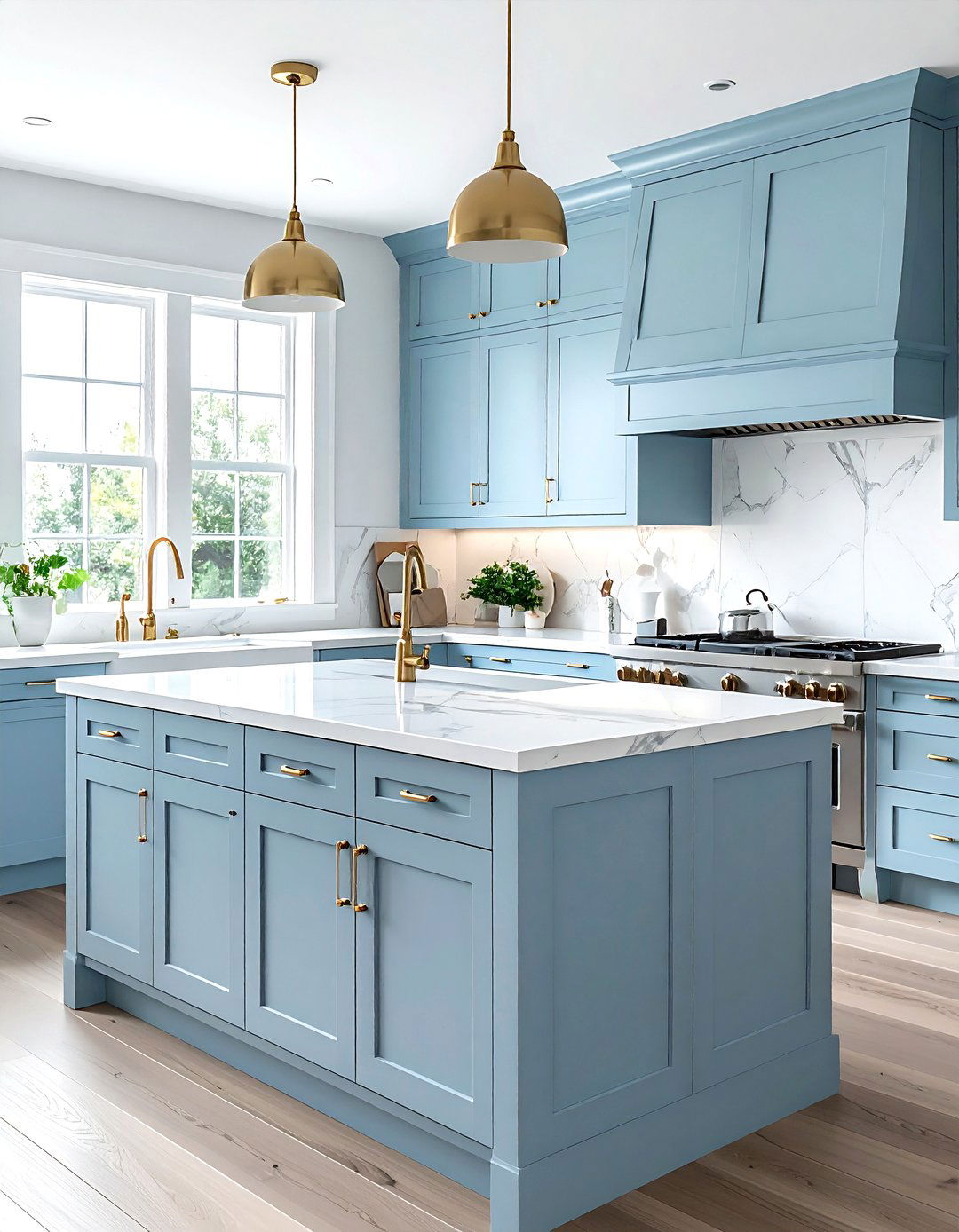 Light blue kitchen cabinets - 30 light blue decor ideas