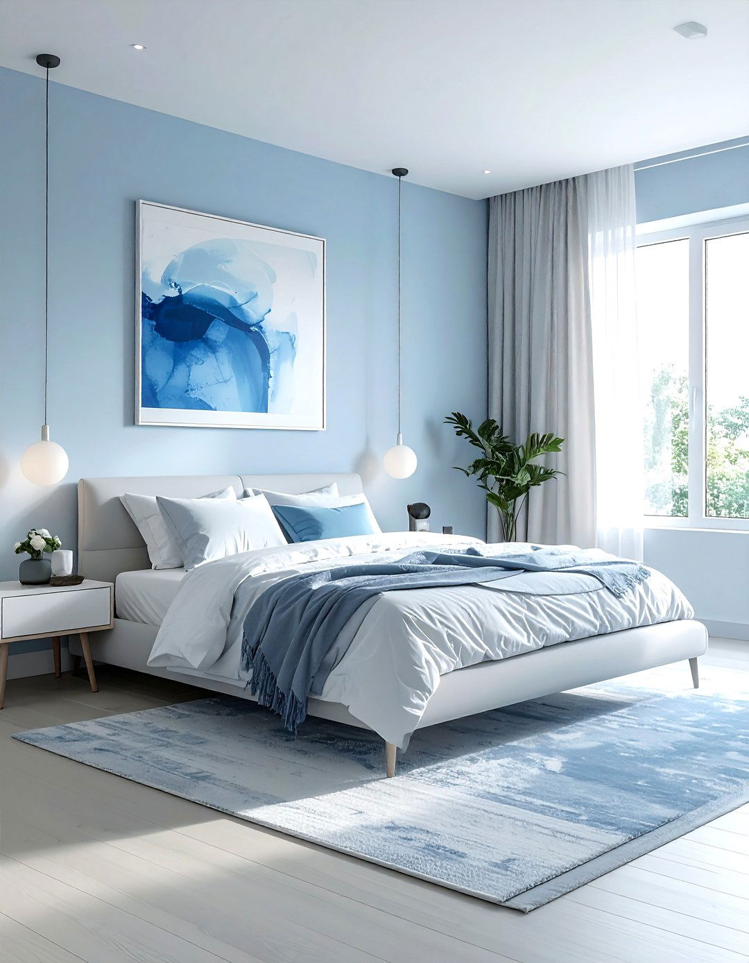 Light blue minimalist bedroom - 30 modern blue bedroom ideas