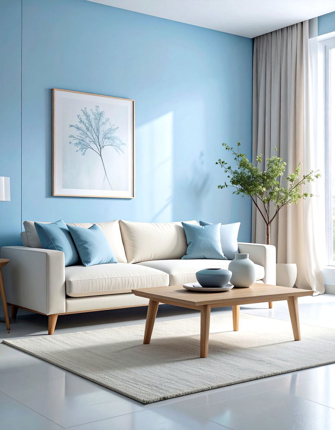 Light blue minimalist living room - 30 minimalist blue living room ideas