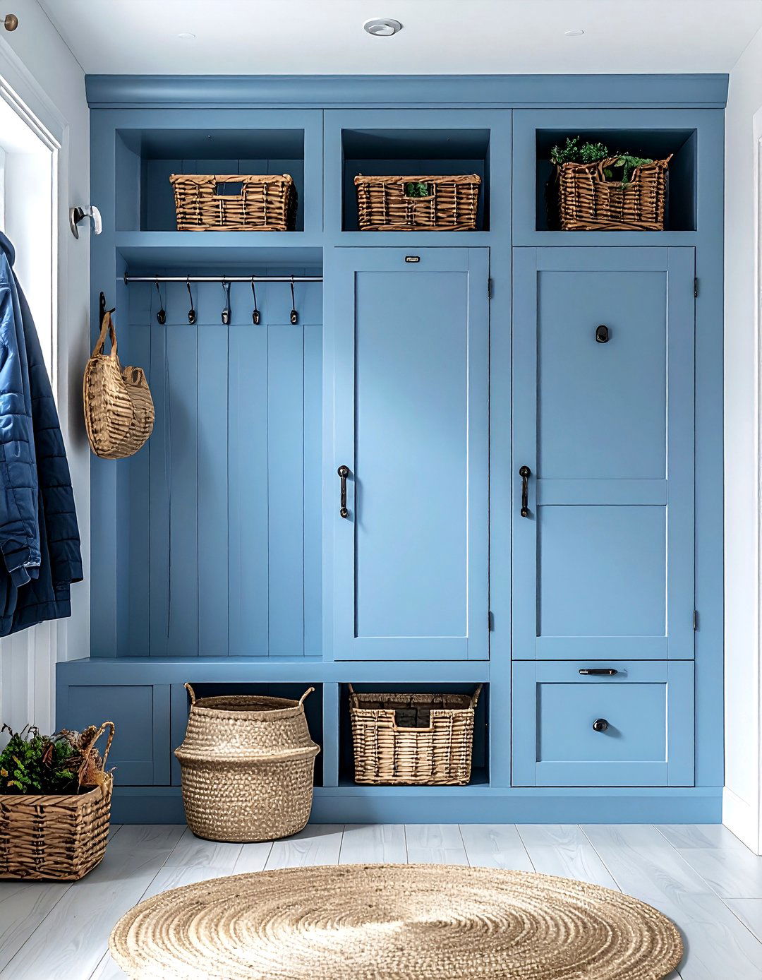 Light blue mudroom cabinets - 30 light blue decor ideas