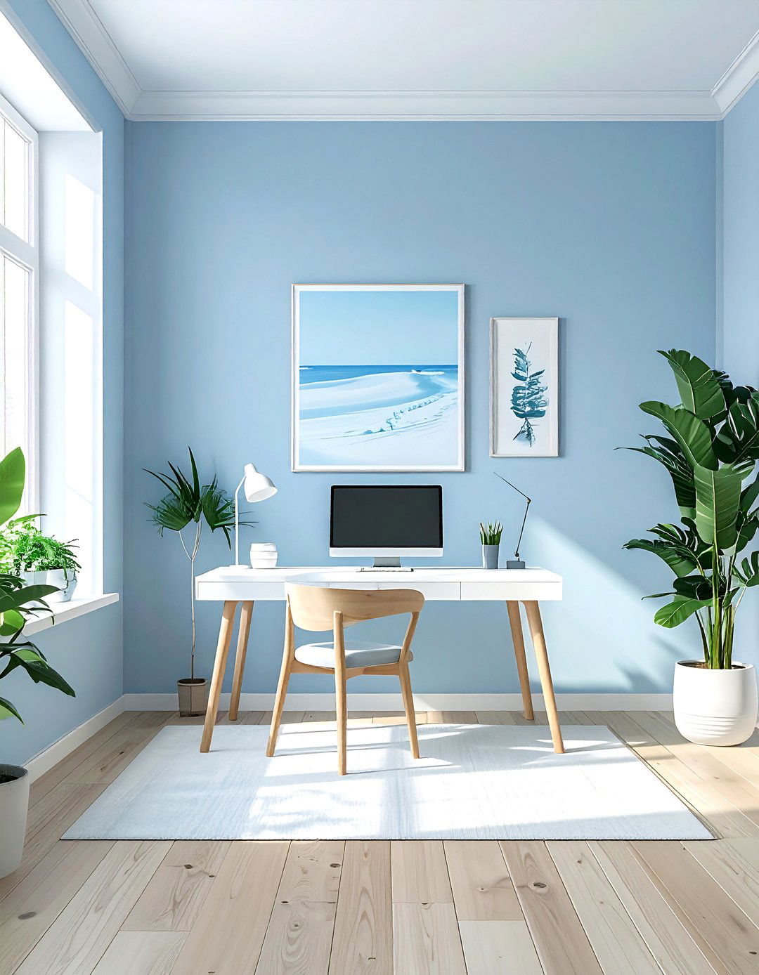 Light blue office space - 30 light blue decor ideas