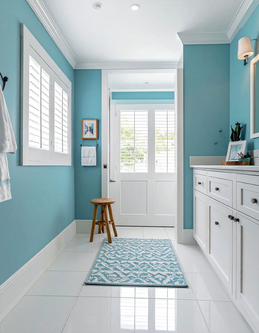 Light blue paint - 30 coastal bathroom ideas