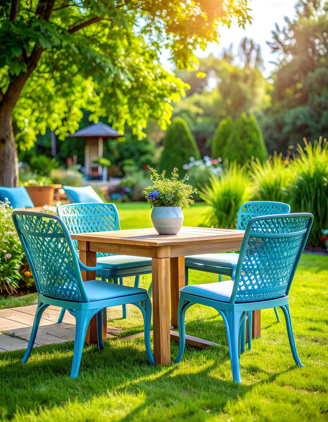 Light blue patio furniture - 30 light blue decor ideas