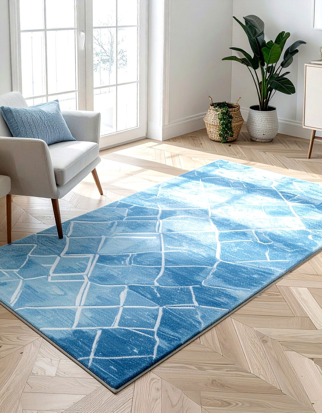 Light blue patterned rug - 30 light blue decor ideas