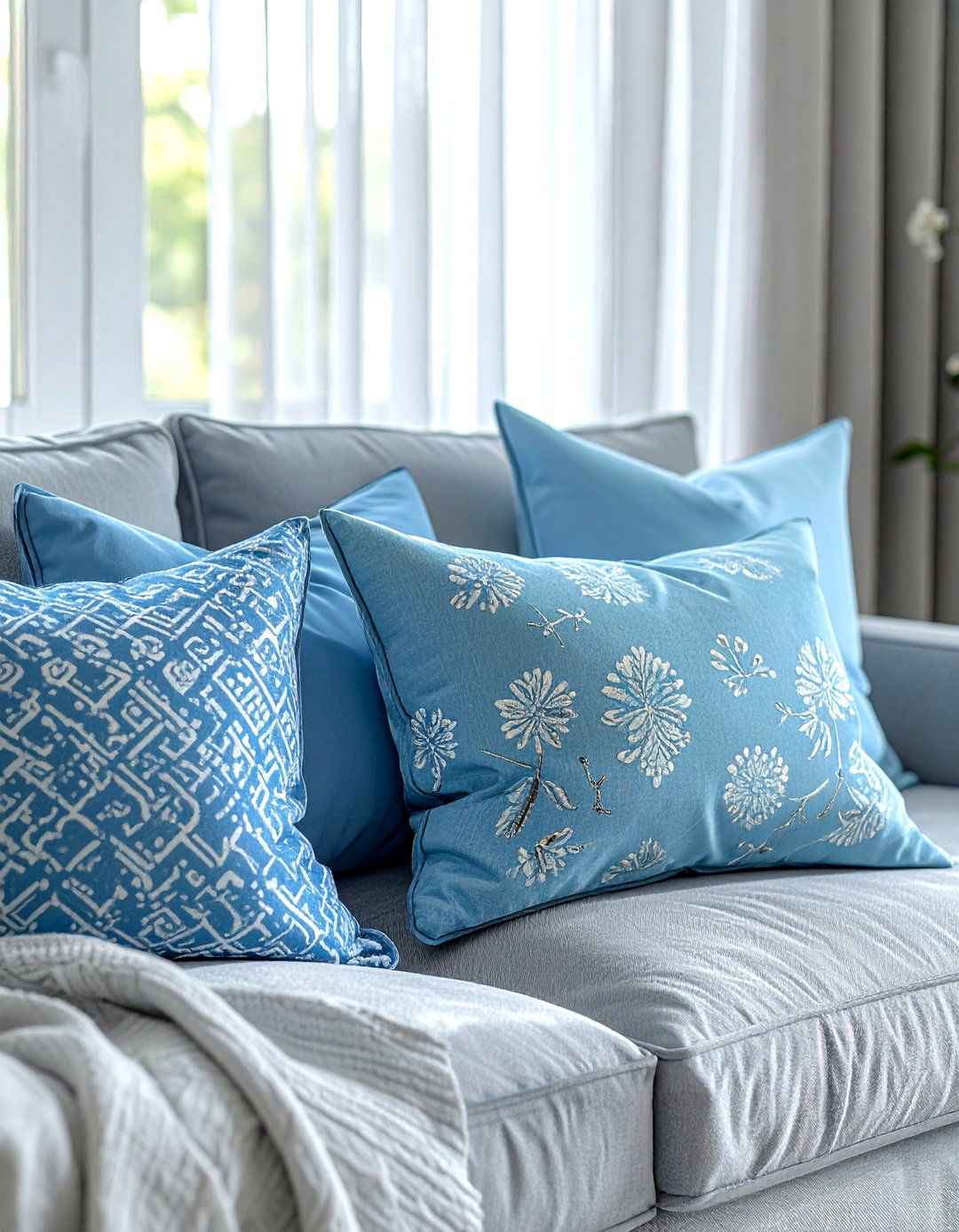 Light blue throw pillows - 30 light blue decor ideas