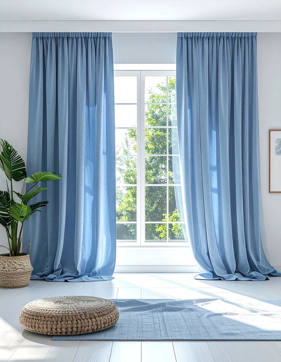 Light blue window curtains - 30 light blue decor ideas