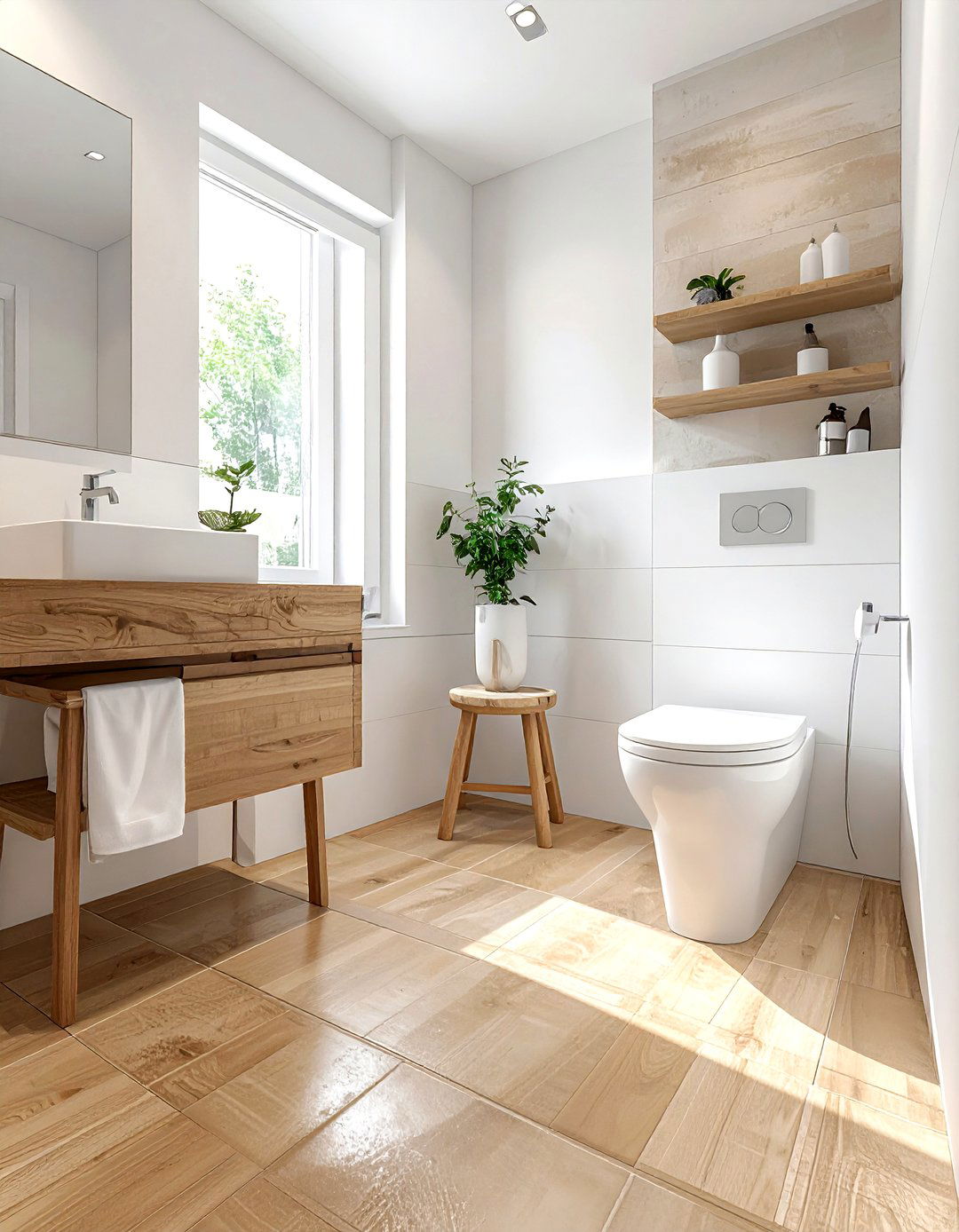 Light brown bathroom tile - 30 brown and white bathroom ideas