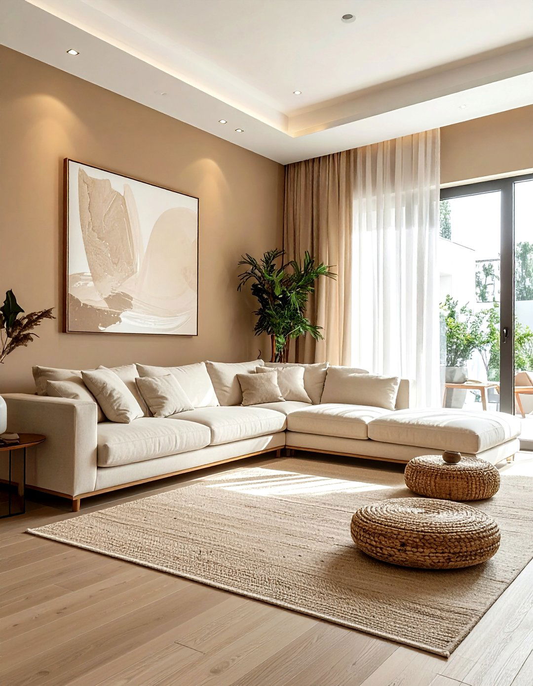 Light brown minimalist living room - 30 brown living room ideas