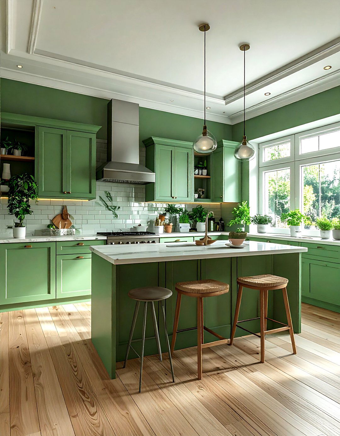 Light emerald green kitchen walls - 30 emerald kitchen ideas