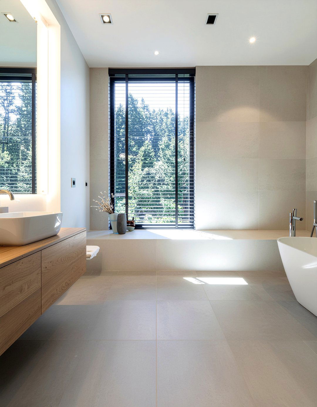 Light gray bathroom tile - 30 lake house bathroom ideas