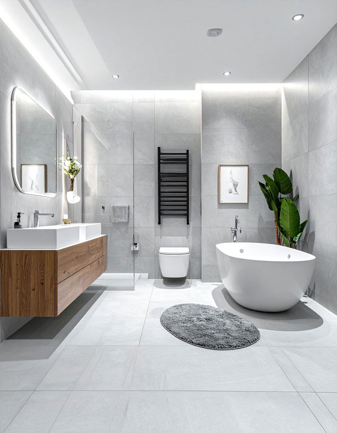 Light gray bathroom tile - 30 bright bathroom ideas