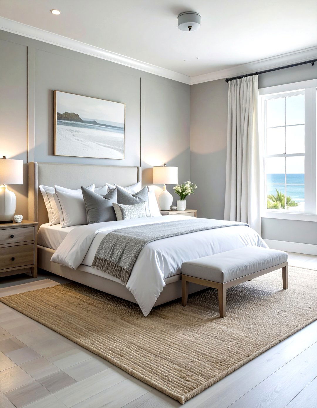 Light gray beach bedroom - 30 coastal gray bedroom ideas