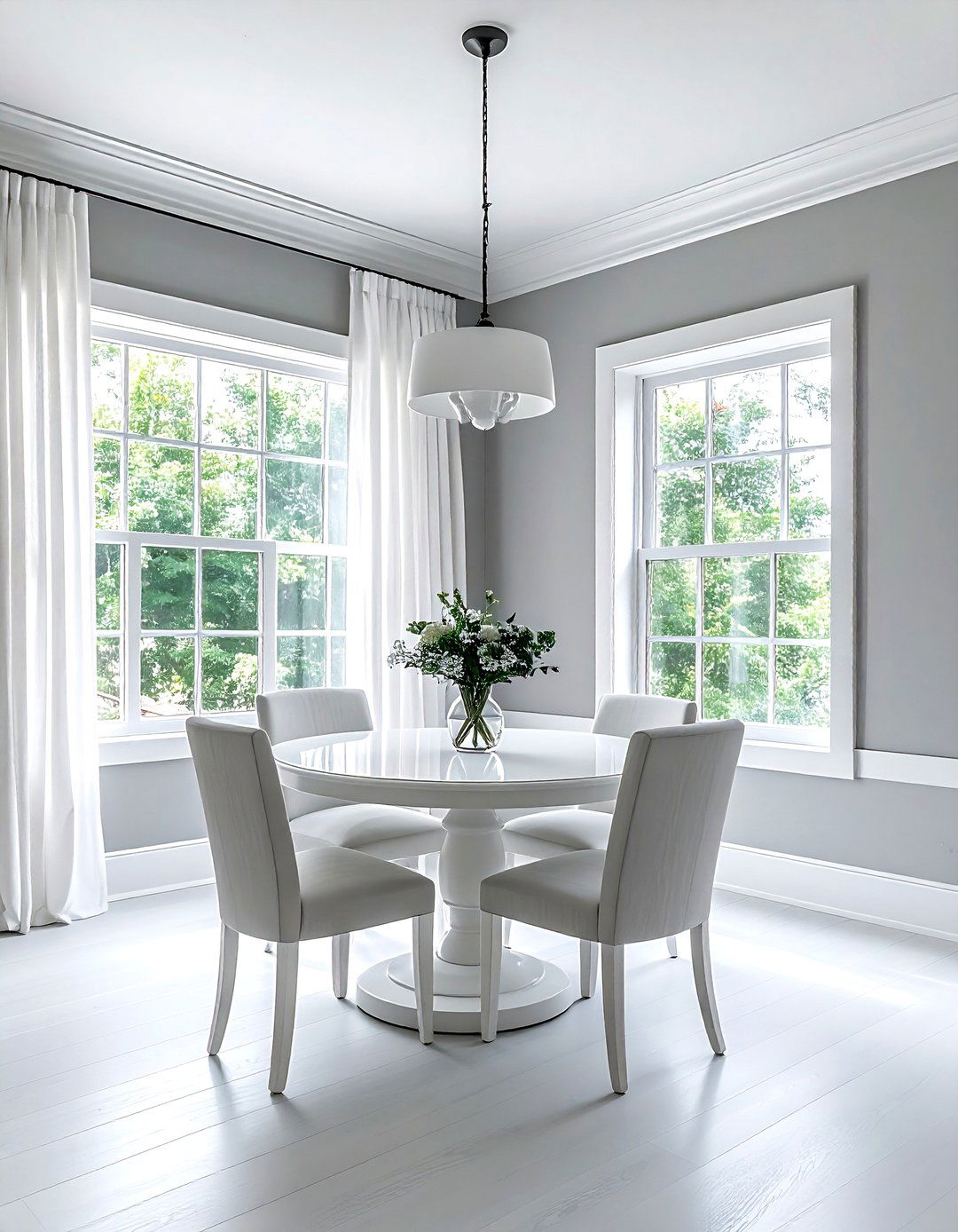 Light gray dining room walls - 30 cool gray dining room ideas