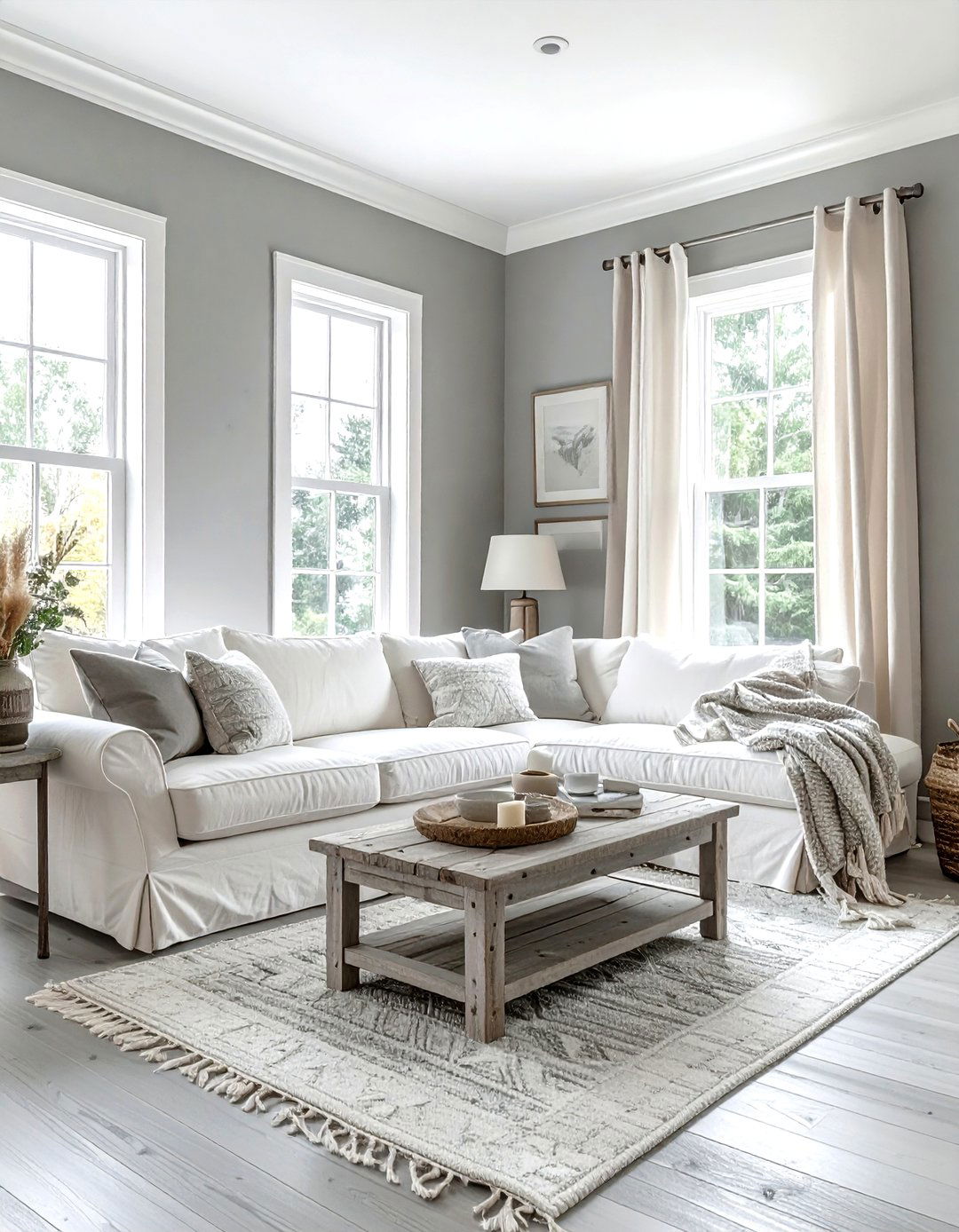 Light gray farmhouse living room - 30 farmhouse gray living room ideas