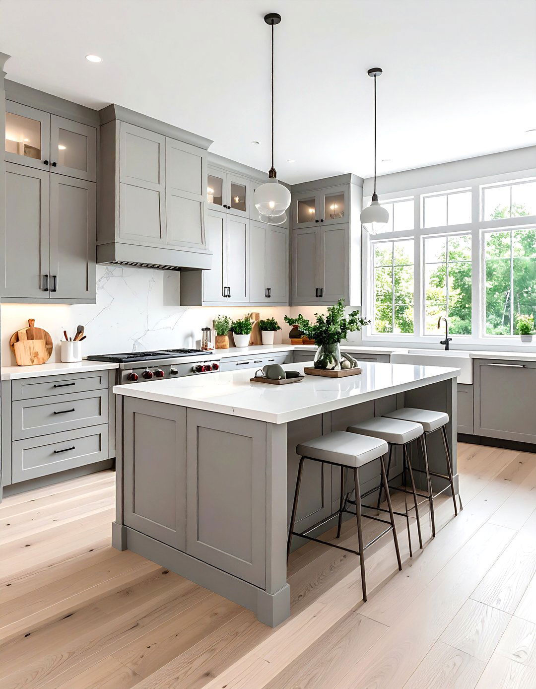 Light gray kitchen cabinets - 30 cool gray kitchen ideas