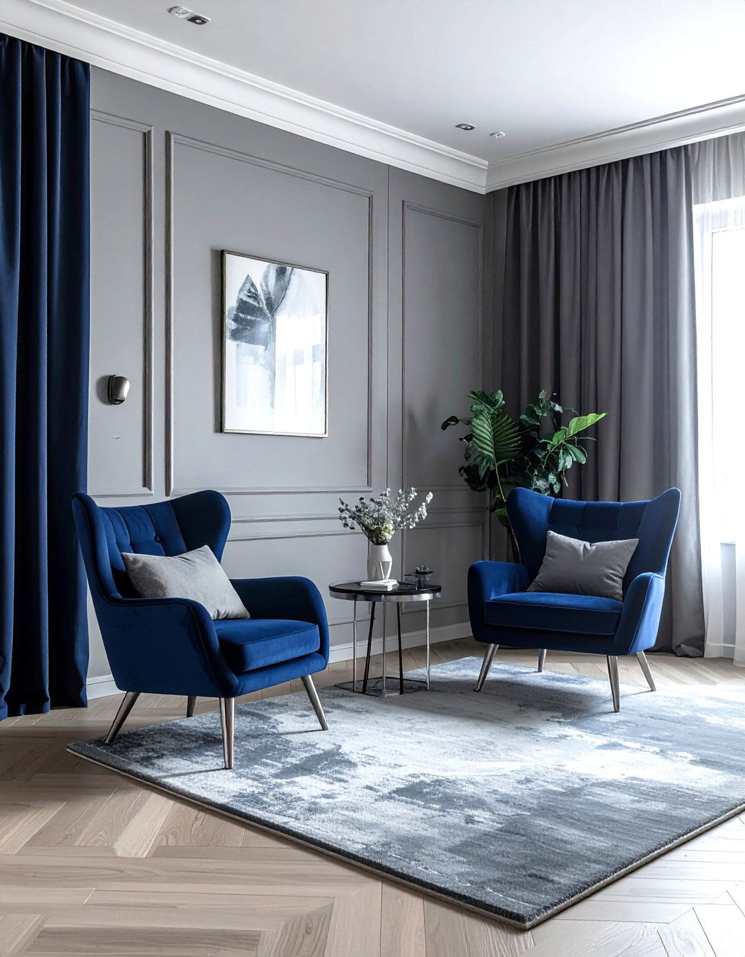 Light gray navy room - 30 scandinavian navy living room ideas