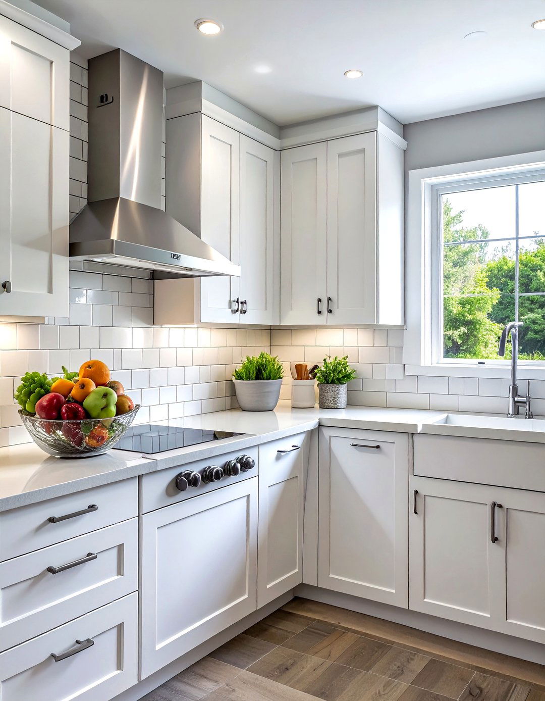 Light gray porcelain subway tile - 30 porcelain tile kitchen backsplash ideas