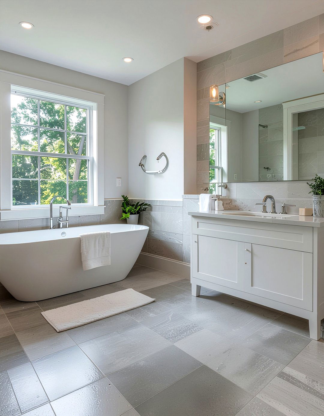 Light gray slate bathroom - 30 slate tile bathroom ideas