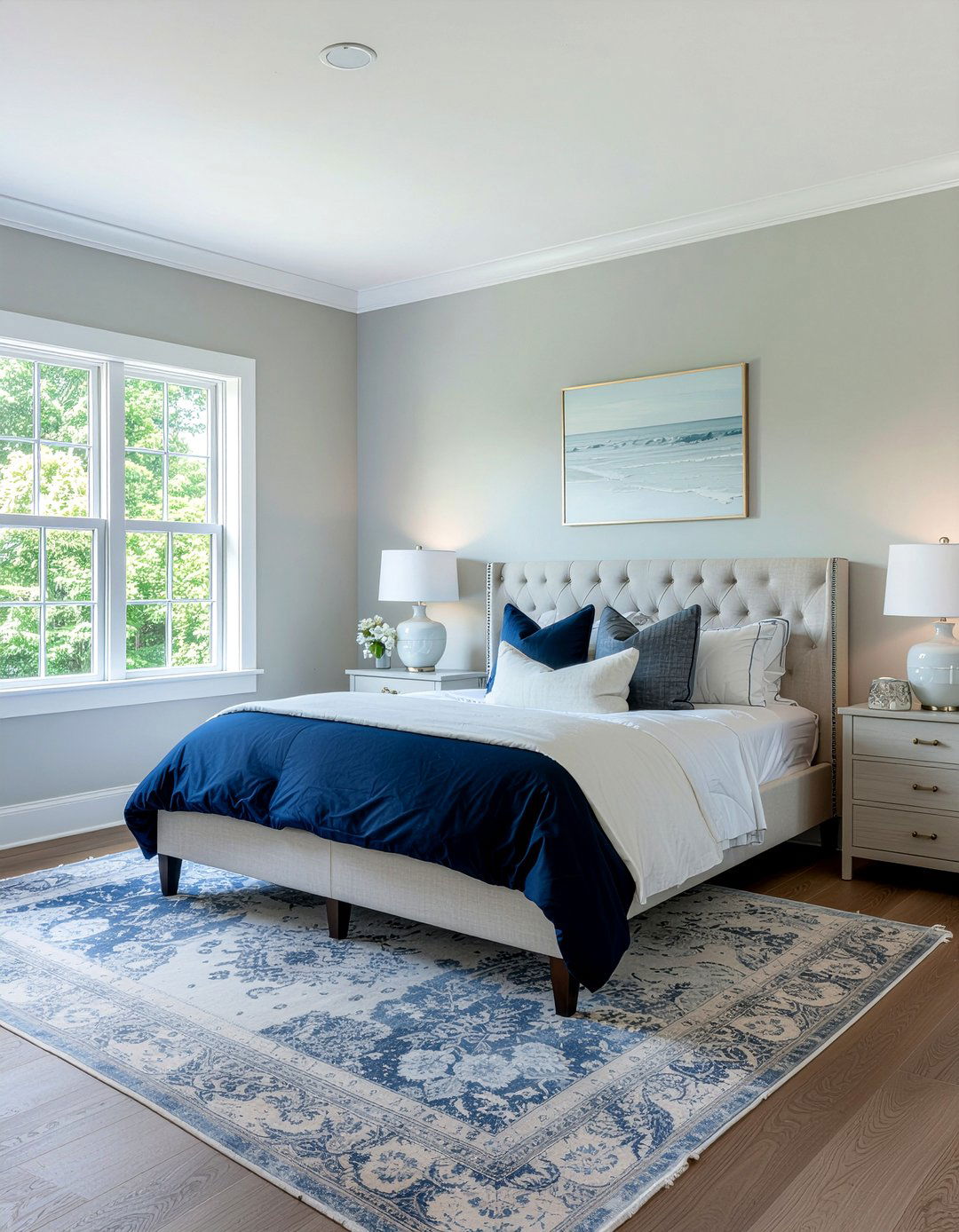 Light gray walls - 30 New England bedroom ideas