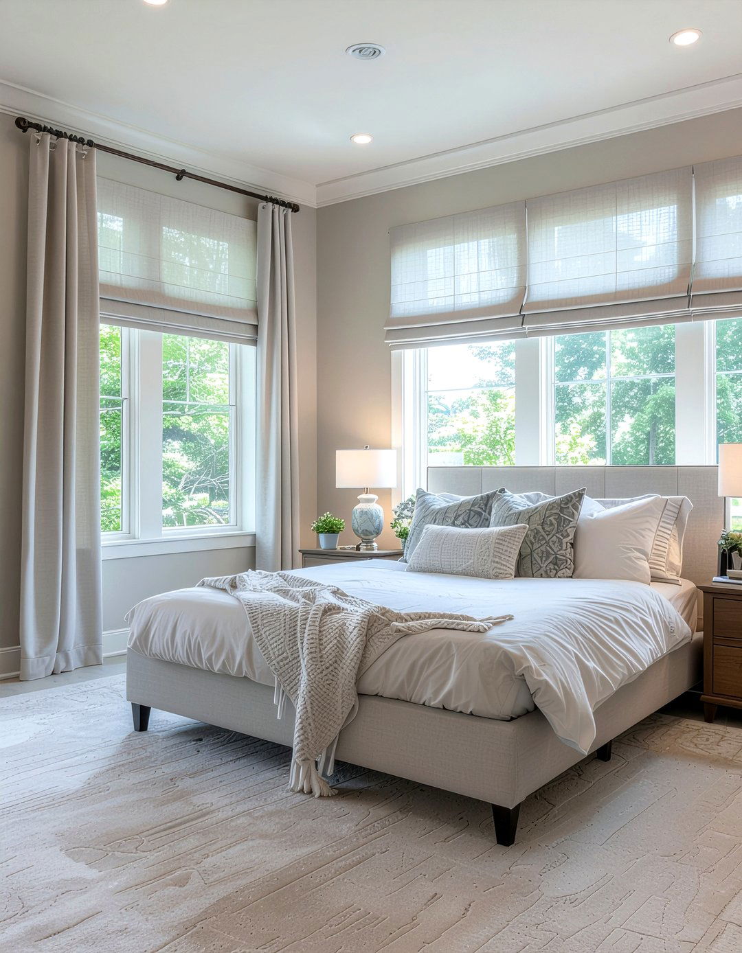 Light gray window treatments - 30 all gray bedroom ideas