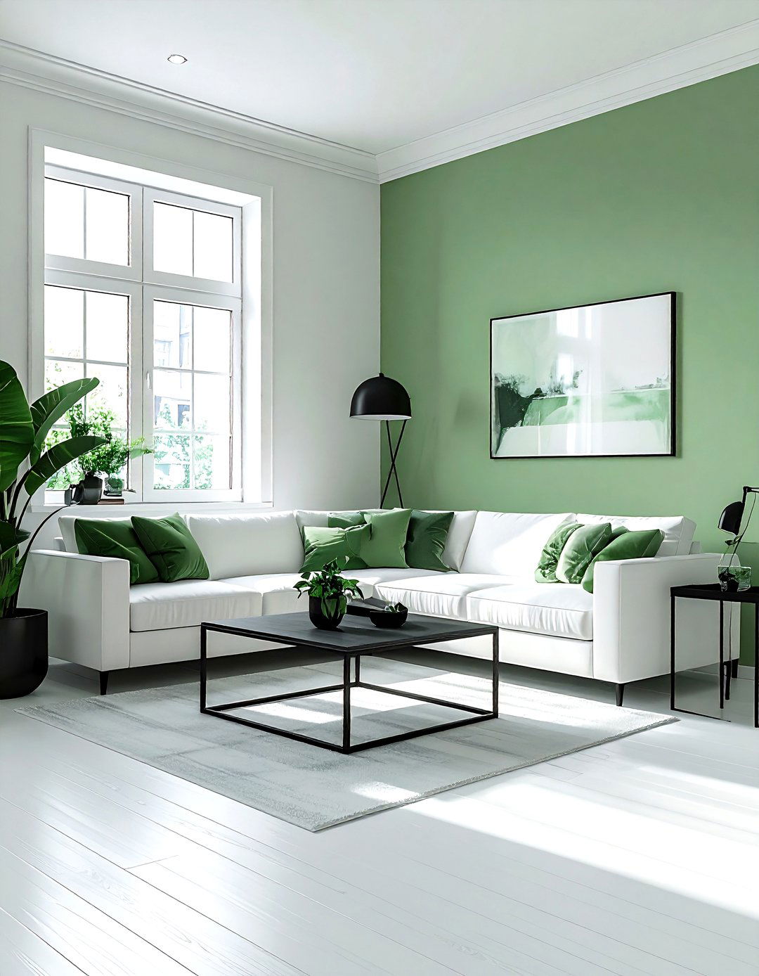 Light green modern living room - 30 green living room decor ideas