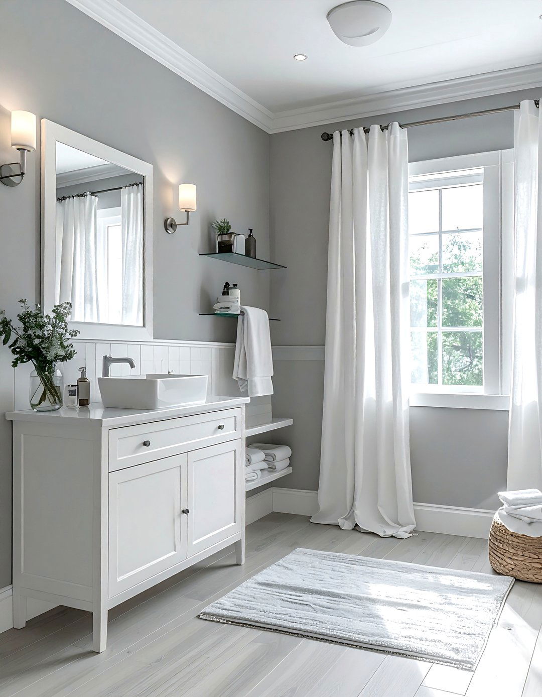Light grey and white bathroom - 30 grey and white bathroom ideas