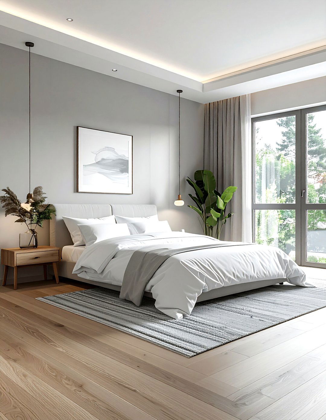 Light grey bedroom walls - 30 scandinavian grey bedroom ideas