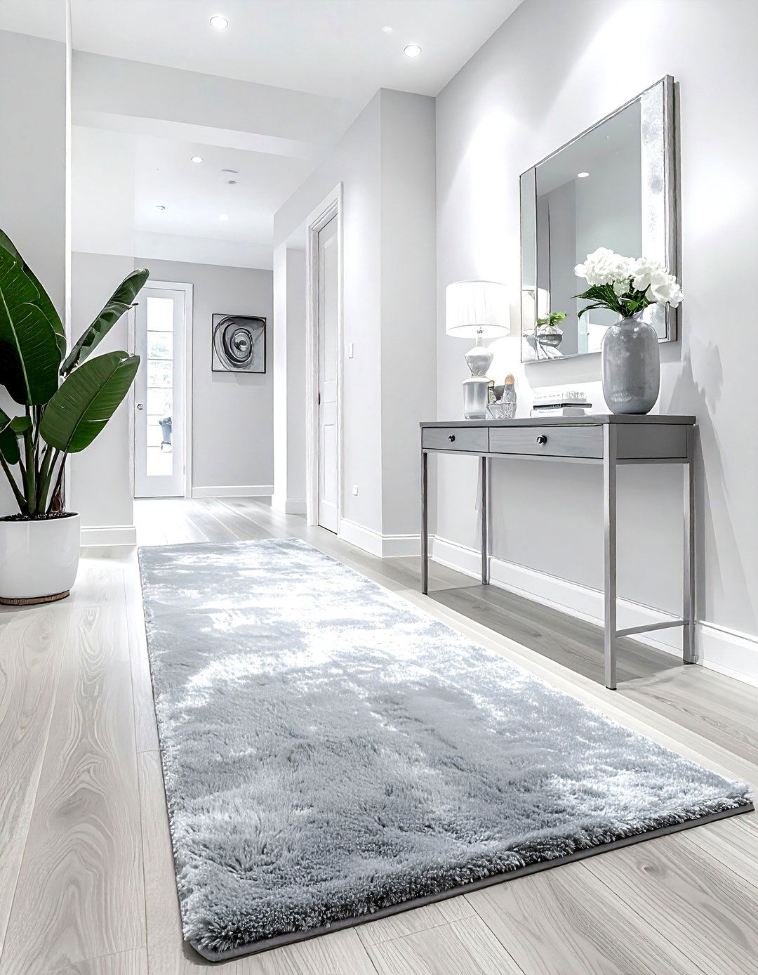Light grey hallway runner - 30 hallway runner ideas