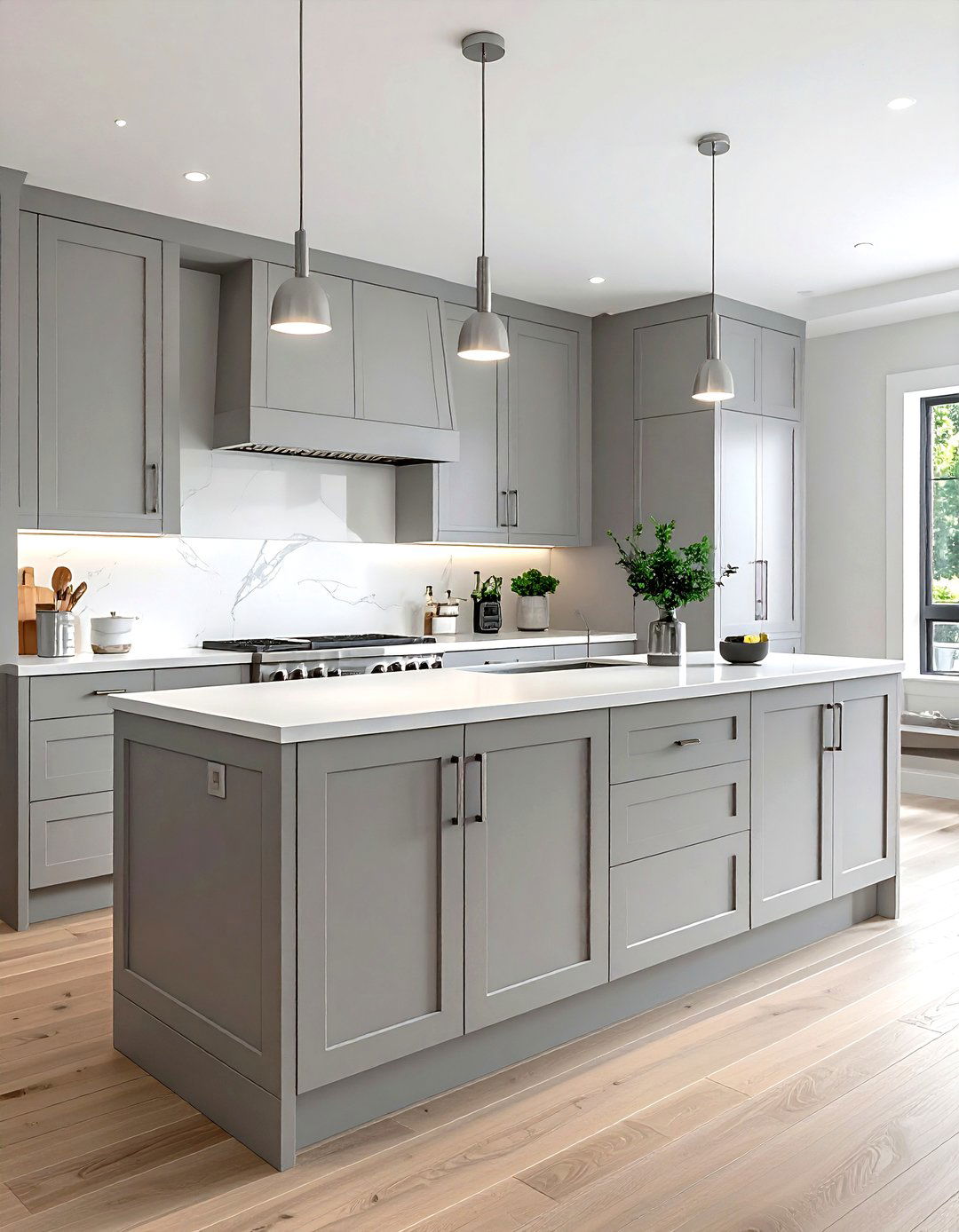 Light grey kitchen cabinets - 30 grey kitchen ideas